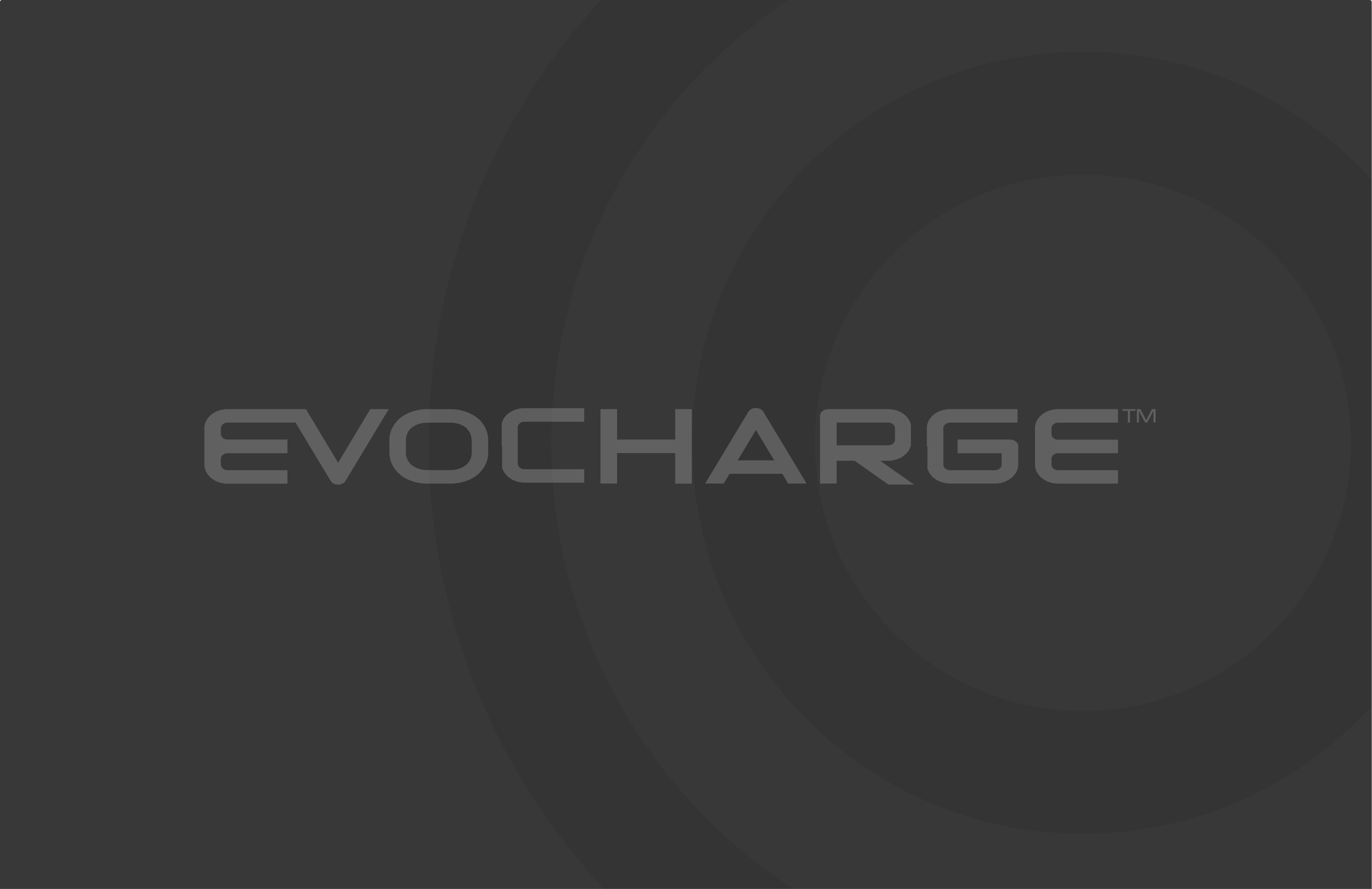 The EvoCharge logo, light grey font on a dark grey background